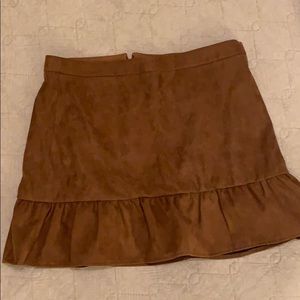 Suede J Crew Ruffle Skirt